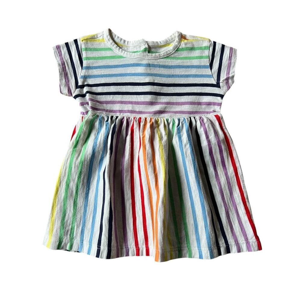 Primary Baby Rainbow Stripe Dress 12–18M Organic Cotton